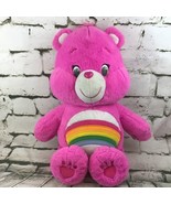 Care Bears CHEER BEAR Pink Rainbow 2015 20&quot; Plush Stuffed Animal Just Play - £15.77 GBP