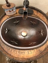 Rustic 19&quot; Oval Copper Bathroom Sink with Barbed Wire Design - $179.95