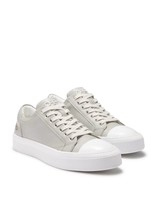 On This Day women&#39;s leather low-top sneaker in Light Grey - $221.00