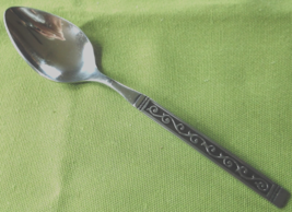 Oneida Ltd. 1881 Rogers Stainless Teaspoon Spanish Court Black Textured Handle  - £4.81 GBP