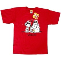 Peanuts Snoopy &amp; Woodstock Chillin’ Snowman Joe Cool VTG T-Shirt, Size: XL - $19.99