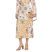 Sandro Pollenca Scarf Print Pleated Midi Skirt Size 36 US 4 New with tags - $1,432.52 MXN