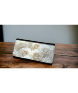 Women&#39;s Trifold Wallet White Roses Design - $24.95