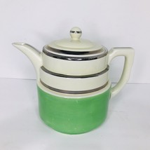 Vintage Hall’s Kitchenware Teapot Kettle Spout Green / Ivory White Made In USA - £31.60 GBP