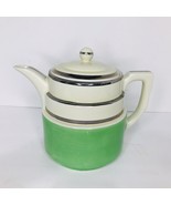Vintage Hall’s Kitchenware Teapot Kettle Spout Green / Ivory White Made ... - $741.39 MXN