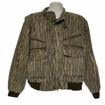 Vintage Trophy Club Jacket Men&#39;s Large Green Beige Brown Camouflage Camo... - £35.65 GBP