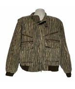 Vintage Trophy Club Jacket Men&#39;s Large Green Beige Brown Camouflage Camo... - £35.43 GBP