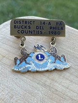 Lions Club Lapel Pin District 14-A PA Bucks Del Phila Counties 1980 - £18.62 GBP