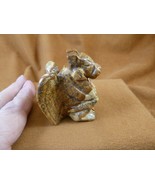 Y-GAR-704) little Picture Jasper statue GARGOYLE gemstone GARGOYLES Goth... - $23.36