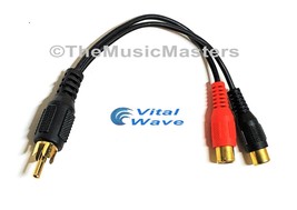 Premium RCA Audio &quot;Y&quot; Cable Adapter HQ Splitter 1 Male to 2 Female Jacks... - $7.50