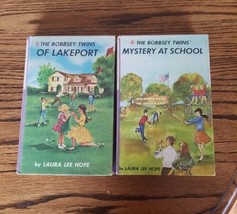 2 Vintage Bobbsey Twins Books, &quot;Of Lakeport&quot; 1961 + &quot;Mystery At School&quot; 1962 - £8.24 GBP