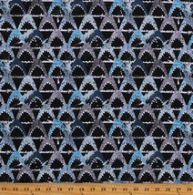 Cotton Fish Animals Kids Illustrations Shark Grunge Fabric Print by Yard D580.56 - £7.95 GBP