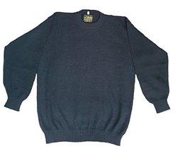 Alpakaandmore Mens 100% Baby Alpaca Wool Sweater Jumper (X-Large, Dark blue) - £149.81 GBP