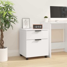 Mobile File Cabinet with Wheels White 45x38x54 cm Engineered Wood - £34.84 GBP