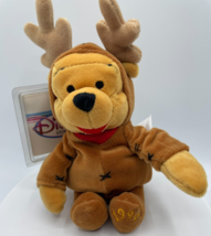 Winnie The Pooh Disney Store Mini Bean Bag Reindeer Plush with Tag 1999 - £2.97 GBP