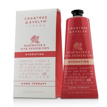 Crabtree &amp; Evelyn ROSEWATER &amp; PINK PEPPERCORN Hydrating Hand Therapy 3.4... - £36.50 GBP