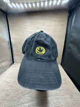 Nirvana Hat Cap Strap Back Adult Black Yellow Happy Face Smiley Rock Grunge - £9.55 GBP