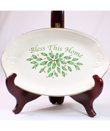 Lenox Dimension Christmas Collection Holly Bless This Home Dish Green An... - $11.60