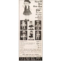 1957 A&amp;H Gigi Doll Sleeping Walking Advertisement Toys Outfits Kids F7B - $19.99