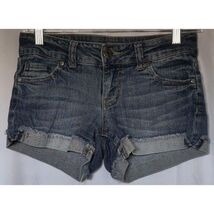 Celebrity Pink Juniors Jean Shorts 1 Blue Denim Cuff Cut-off - $14.85