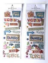Park Lane Scrapbooking Stickers Vacation 2 Pack Lot Embellishments - £5.58 GBP