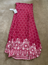 Lularoe NWT Full Length Burgandy Double Dipped Floral Print Maxi Skirt Sz XXS - £18.51 GBP