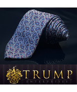 Donald Trump Signature Collection Neck Tie Silk Blue Paisley 60&quot; - $1,861.93 MXN