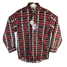 Wrangler Checotah Western Shirt Mens Large  Red Aztec Design Deadstock - £54.11 GBP