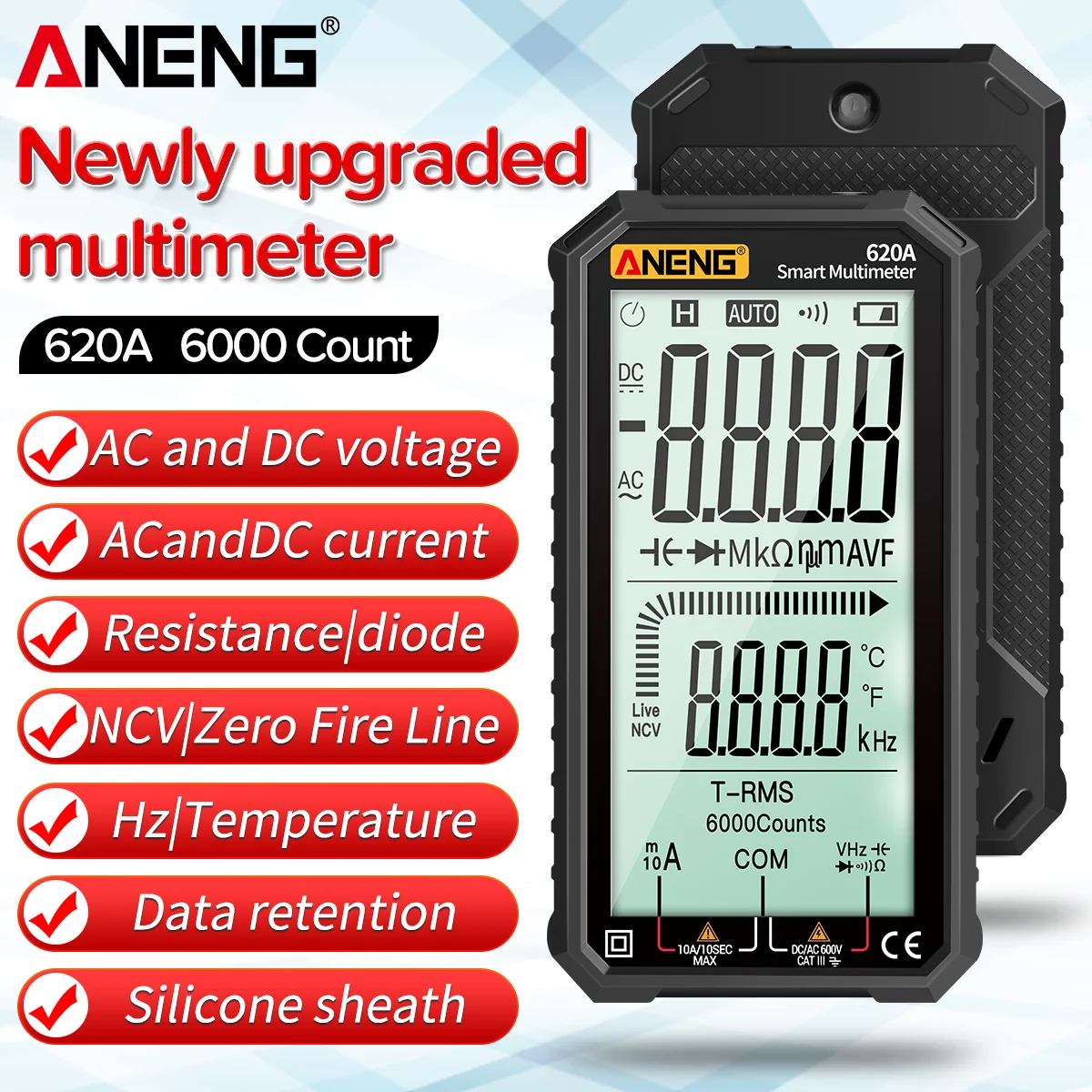 ANENG Digital Multimeter 620A 4.7-Inch LCD Display AC/DC Ultraportable T... - $5,308.66 MXN