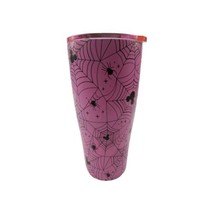 Disney Mickey Mouse Spooky Pink Halloween Spider Web Tumbler Cup w Straw... - £18.70 GBP