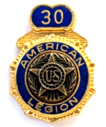 VTG American Legion 30 Year Member Award Pin Blue Gold Enamel Military V... - $27.32 CAD