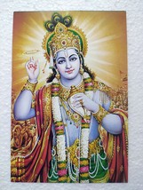 India Lord Krishna Krsna Religious Post Card Postcard 14.5 x 9.5 cms Hinduism - £5.10 GBP