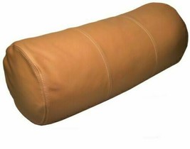 Genuine Leather Pillow Tan Bolster 100% Soft Real Lambskin Cover Cushion Case - £30.83 GBP+