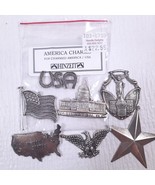 Hinzeit America Charms for Charmed America/USA silver metallic flag map ... - $323.11 MXN