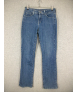 NYDJ Women&#39;s Jeans Medium Wash Mid Rise Rhinestone Lift Tuck Shaping 4P USA - £12.62 GBP