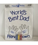 Handi Prints WORLD&#39;S BEST DAD Personalize Handprint Size LARGE T-Shirt- ... - $18.06 CAD