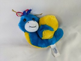 Nanco Snail Plush 4 Inch Yellow Blue Hanging Carnival Style Stuffed Animal - $10.95