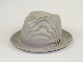Men's Bently Semi Crushable Fedora Briad Straw Hat Leonardo LE233 Silver Gray image 4