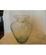 Clear Glass Hand Blown Glass Round Tapered Vase 8.25&quot; Tall  - $47.50