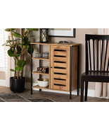Paras Dark Brown and Gold Shoe Cabinet w/Faux Marble Top - $2,245.71 MXN