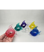 Acrylic Pink Angel Fish Napkin Holders Set Of 6 NWT Made In Taiwan READ ... - $22.50