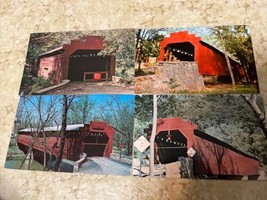 Vintage Lot Of 4 Covered Bridge Postcards Franklin County Pennsylvania - £4.63 GBP