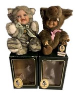 Geppeddo Cuddle Kids Baby Cat Elephant Anthropomorphic Porcelain Face Pl... - $54.14 CAD