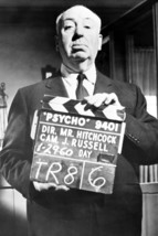 Alfred Hitchcock Holding Clapper Board For Psycho Classic Image 18x24 Poster - $23.99