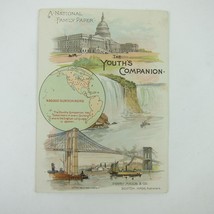 Victorian Trade Card Folding Youth&#39;s Companion Brooklyn Bridge Steam Shi... - £23.88 GBP