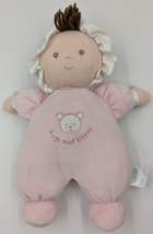 Vintage Carters Prestige Terry Cloth Baby Doll Rattle Plush Hugs &amp; Kisses Pink - £28.17 GBP