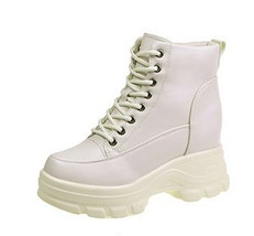  casual high top sneakers waterproof winter female snow boots women s platform wedge pu thumb200