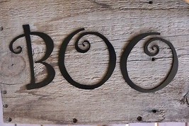 Boo Metal Wall Art - Halloween Decor - Black Approx 5&quot; by 4 1/2&quot; - £11.98 GBP