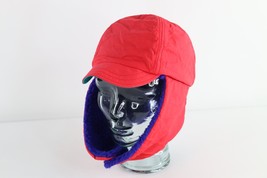 Deadstock Vtg 90s Columbia Spell Out Deep Pile Fleece Lined Ear Flap Hat S/M USA - £54.54 GBP