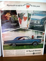 Vintage Plymouth Belvedere Advertisement - 1967 Belvedere Satellite Ad - £10.21 GBP